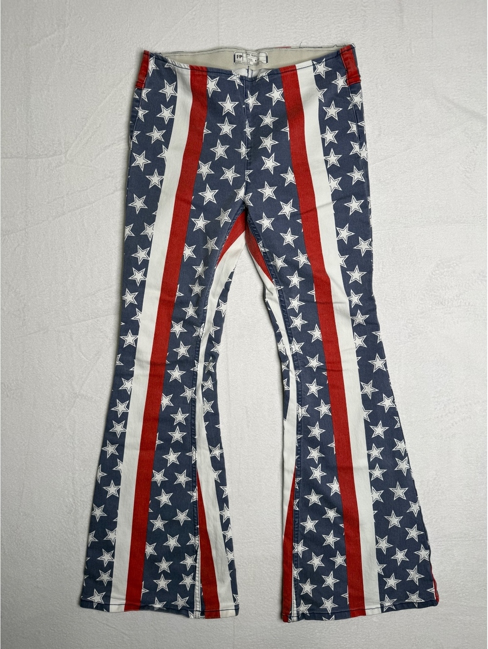 Free People Stars Stripes Flare Jeans Womens 29 Patriotic Americana Festival USA